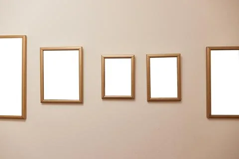 Blank picture frames exhibition template Stock Photos