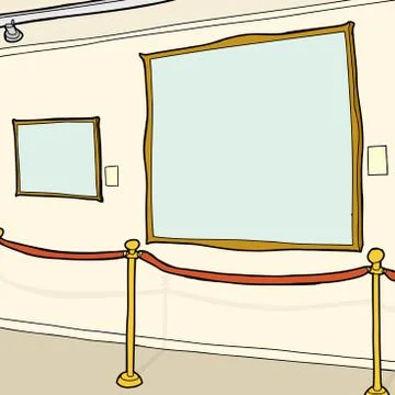Blank picture frames in museum Stock Illustration