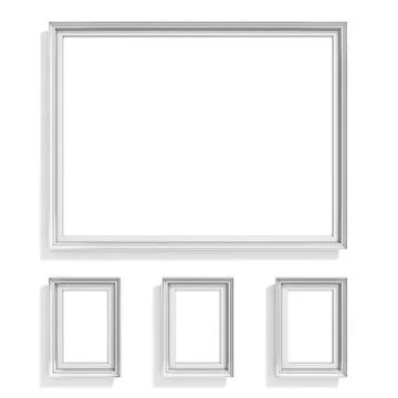 Blank picture frames. Website background template. Composition set Blank p... Stock Photos