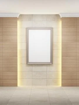 Blank picture in the gallery, 3d rendering Stock Illustration