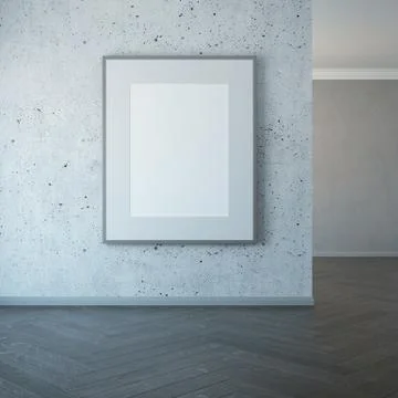 Blank picture on the wall, 3d rendering Stock Illustration