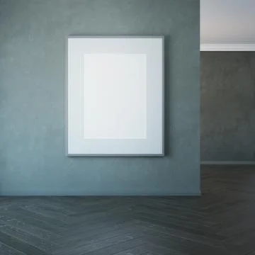 Blank picture on the wall, 3d rendering Stock Illustration
