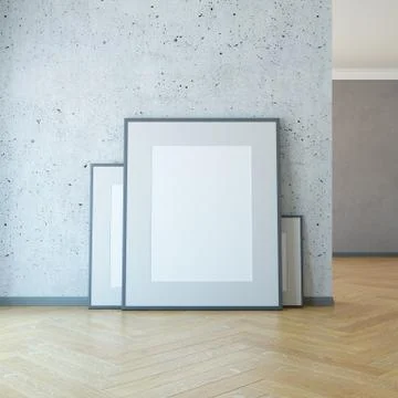 Blank picture on the wall, 3d rendering Stock-Illustration