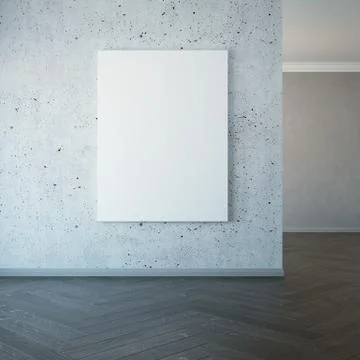 Blank picture on the wall, 3d rendering Stock Illustration