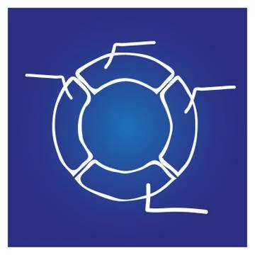 Blank pie chart,drawn by hand on a blue background Stock Illustration