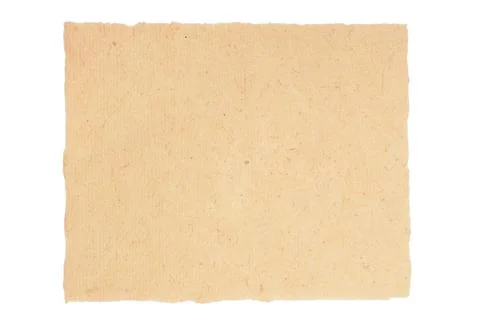 Blank piece of handmade paper with visible natural fiber texture and deckle.. 写真素材