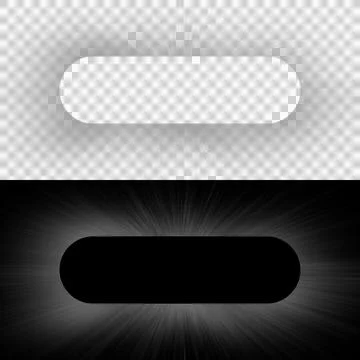 Blank Pill Button UI Mockup Template with Drop Shadow and Glow Effects on Transp Stock Illustration