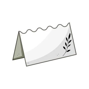 Blank place card standing with olive branch Stock Illustration