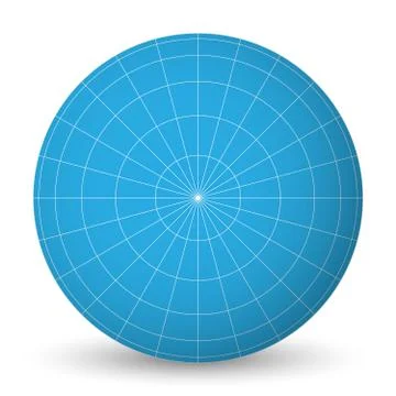 Blank planet Earth blue globe with grid of meridians and parallels, or latitude Stock Illustration