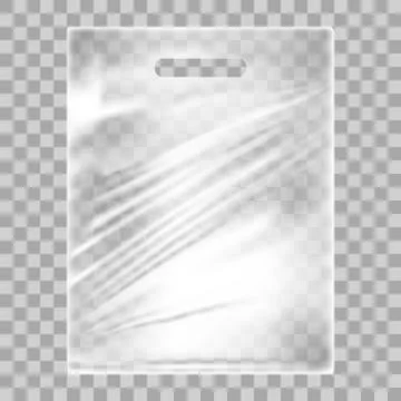 Blank Plastic Bag Mock Up. Empty Polyethylene Package Stock Illustration