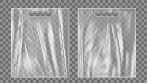 Blank Plastic Bag Mock Up. Empty Polyethylene Package Stock Illustration