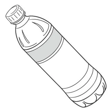 Blank Plastic Bottle with Label - Packaging and Product Design Mockup Stock Illustration