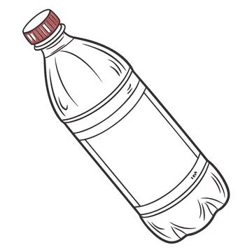 Blank Plastic Bottle with Label - Packaging and Product Design Mockup Stock Illustration