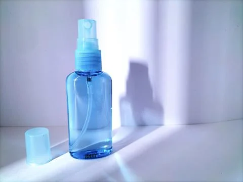 Blank plastic bottle with sprayer cap Stock Photos