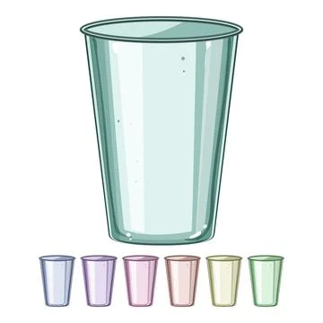 Blank plastic cup cartoon vector graphic Stock Illustration