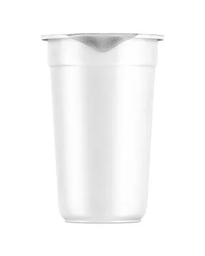 Blank Plastic Cup Template with lid isolated on a white background Stock Illustration