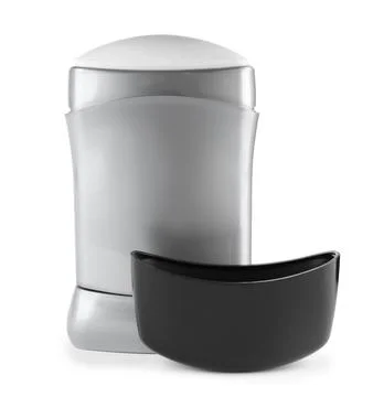 Blank plastic deodorant container on white background 스톡 사진