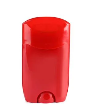Blank plastic deodorant container on white background 스톡 사진