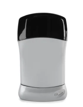 Blank plastic deodorant container on white background 스톡 사진
