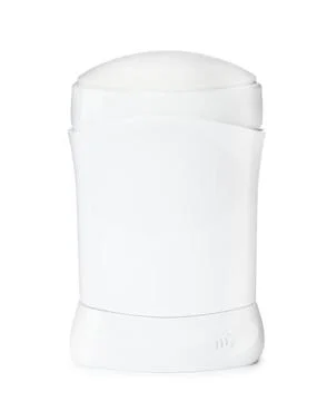 Blank plastic deodorant container on white background 스톡 사진