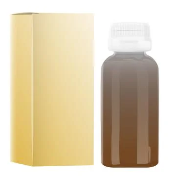 Blank Plastic Packaging Bottle with Cap for Pills Vector Isolated on white Stock Illustration