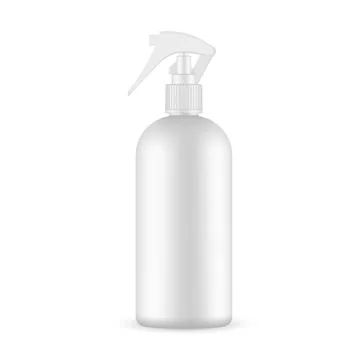 Blank Plastic Spray Bottle Mockup, Front View Stock Illustration