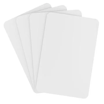 Blank Playing Cards Fan Stack, Mockup. 3D Rendering Stock Illustration