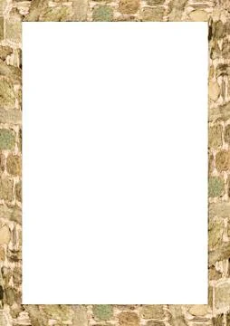 Blank Portrait Frame With Stone Patterned Edges Stock Illustration