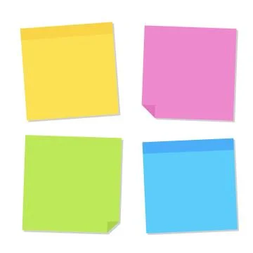 Blank post for message, to do list, memory. Sticky colored notes. Set different Stock Illustration