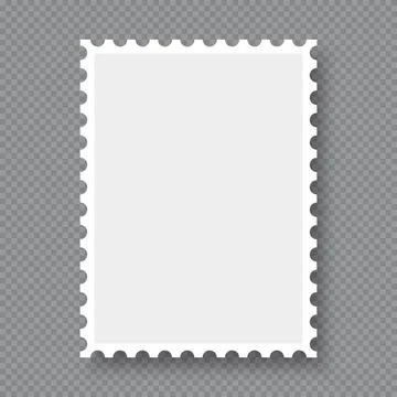 Blank postage stamp. Clean postage stamp template. Postage stamp border. Mo.. Stock Illustration