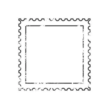 Blank postage stamp. Clean postage stamp template. Postage stamp border. Mock Stock Illustration