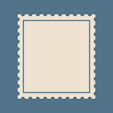 Blank postage stamp icon. Postage stamp frame for mail envelope. Empty template Stock Illustration