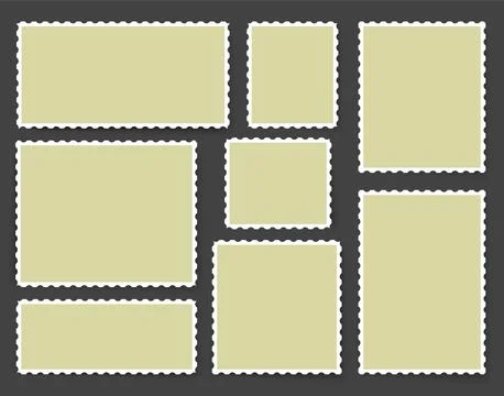 Blank postage stamp. post mail label. Square rectangle postmark. Vintage empt Stock Illustration