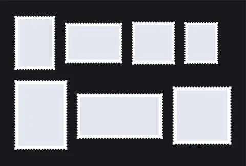 Blank postage stamp templates in various sizes Stock Illustration