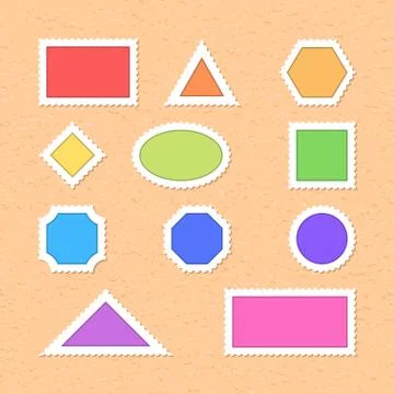 Blank postage stamps are on a background of old paper Illustrazione stock