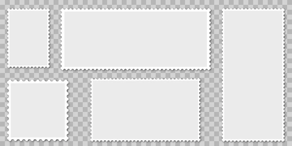 Blank postage stamps. Flat design Stock Illustration