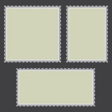 Blank postage stamps set Stock Illustration