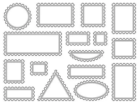 Blank postage stamps set vector graphics Stock Illustration