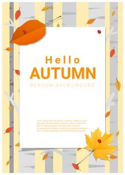 Blank poster on autumn theme background Stock Illustration