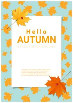 Blank poster on autumn theme background Stock Illustration