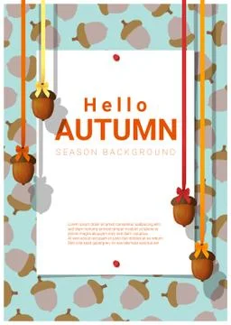 Blank poster on autumn theme background Stock Illustration