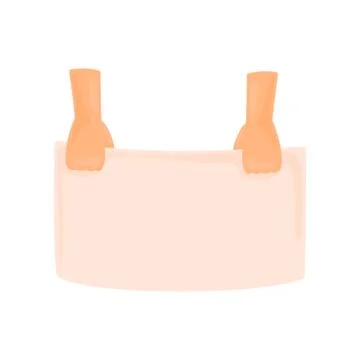 Blank poster in hand. Vector illustration on white background. Stockillustratie