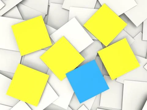 Blank postit notes shows copyspace memos and notices Illustrazione stock