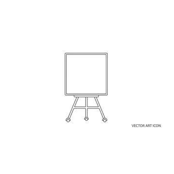 Blank presentation easel and whiteboard outline for business training Stock Illustration