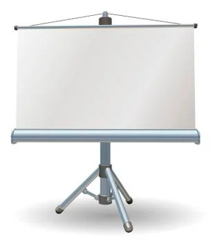 Blank presentation or projector roller screen Stock Illustration
