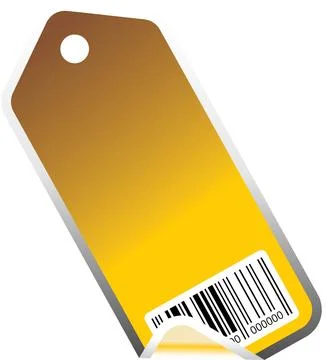 Blank Price Tag with Barcode and Copy Space Stock Illustration