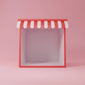 Blank product display store box 3D render illustration Stock Illustration