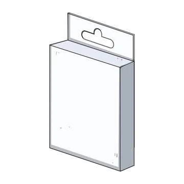 Blank product packaging box with hanging tab Stock Illustration