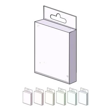 Blank product packaging box with hanging tab Stock Illustration