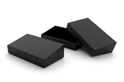 Blank Product Packaging Box for Mockups Open and Closed - 3D Illustration R.. Stock Illustration